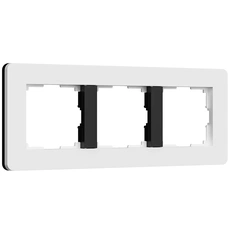Изображение Рамка на 3 поста Split (белый/черный, soft-touch) W0033068