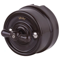 Изображение Переключатель/выключатель одноклавишный (коричневый) Ретро W5612014